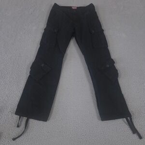 Matchstick Pants Mens 32x31 Straight Leg Cotton Multi Pocket Cargo Drawstring
